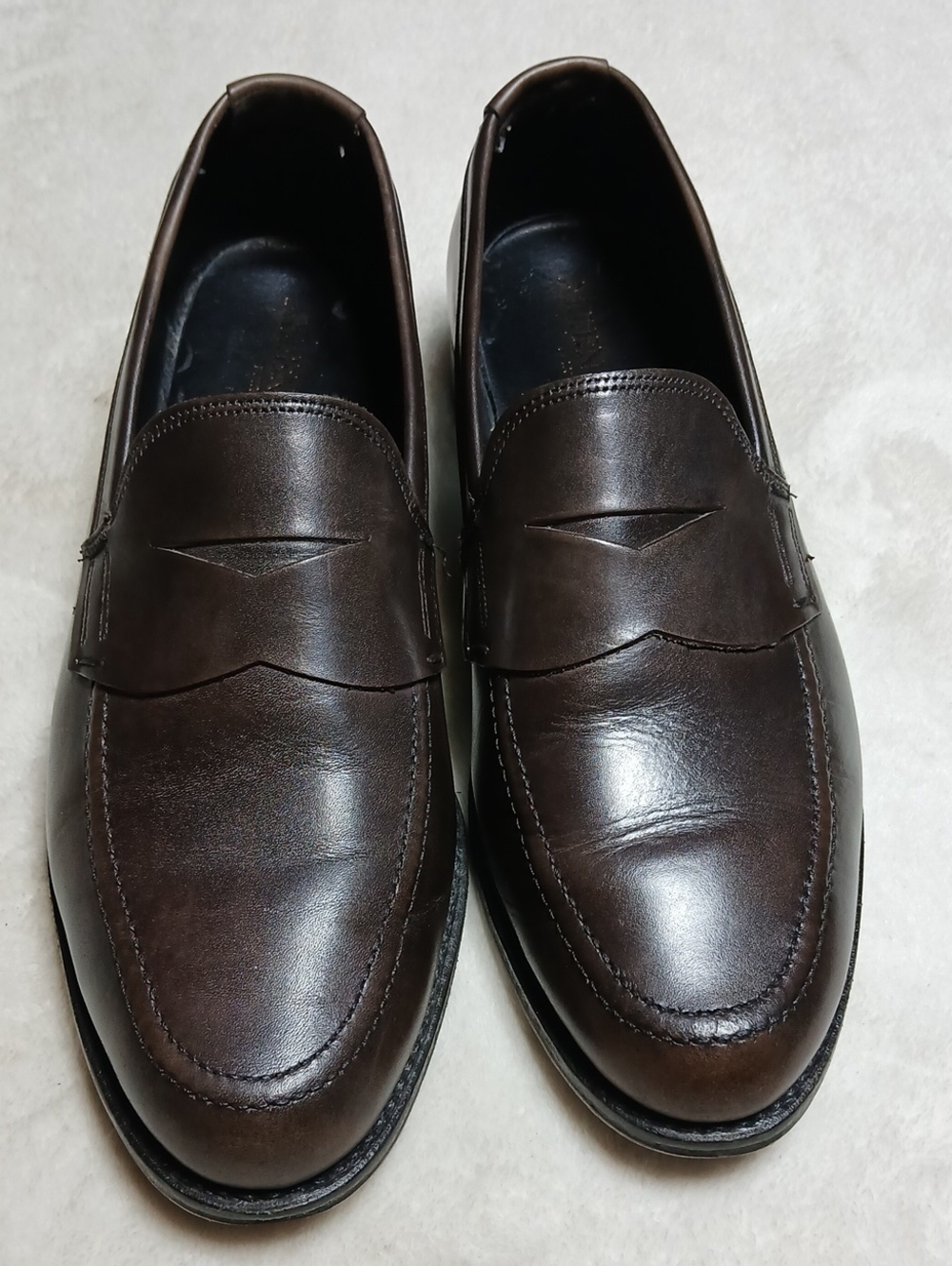 Allen Edmonds Wosster Street Dark Brown Leather Penny Loafers Size 8D